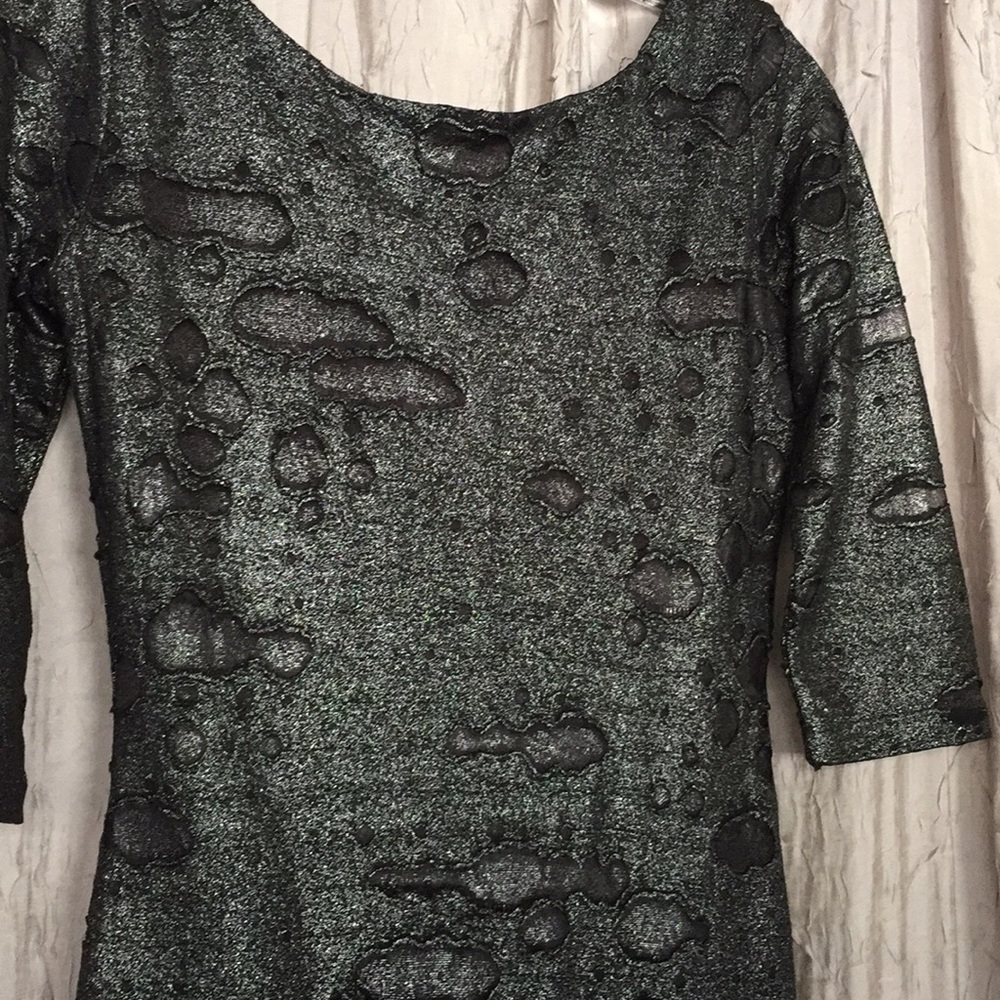 Metallic charcoal mini dress